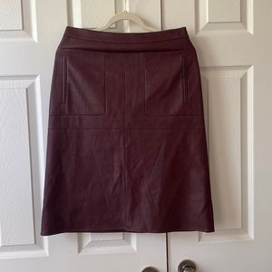 Wine colored faux fur skirt